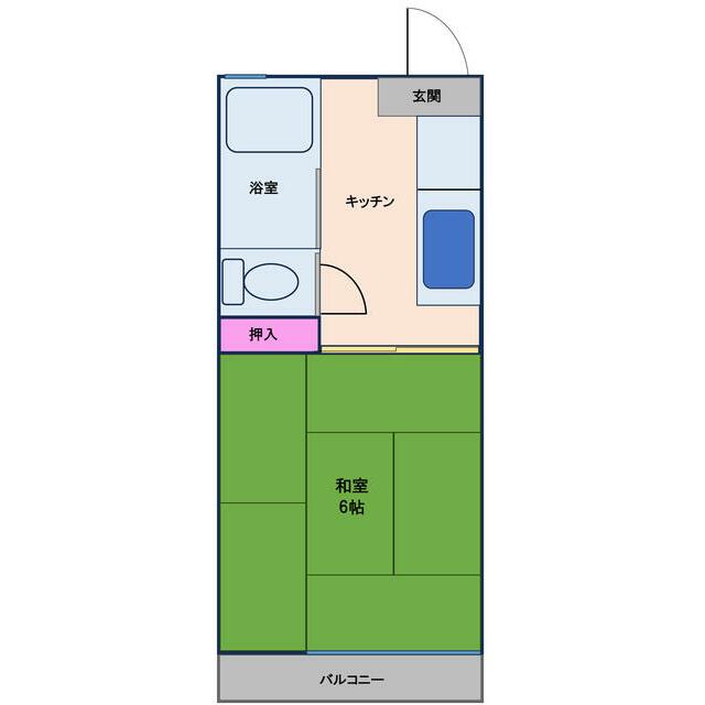 花家アパート 202号室 間取り