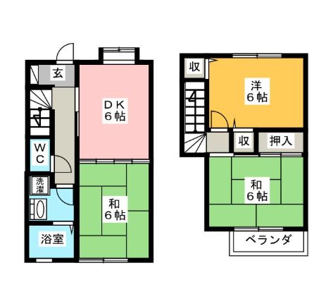 ハイツ立木　B棟  2号室 間取り