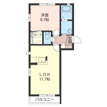 アルカンシエル湘南　Ｂ 203号室 間取り