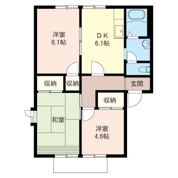 コスモグレース　Ａ 101号室 間取り