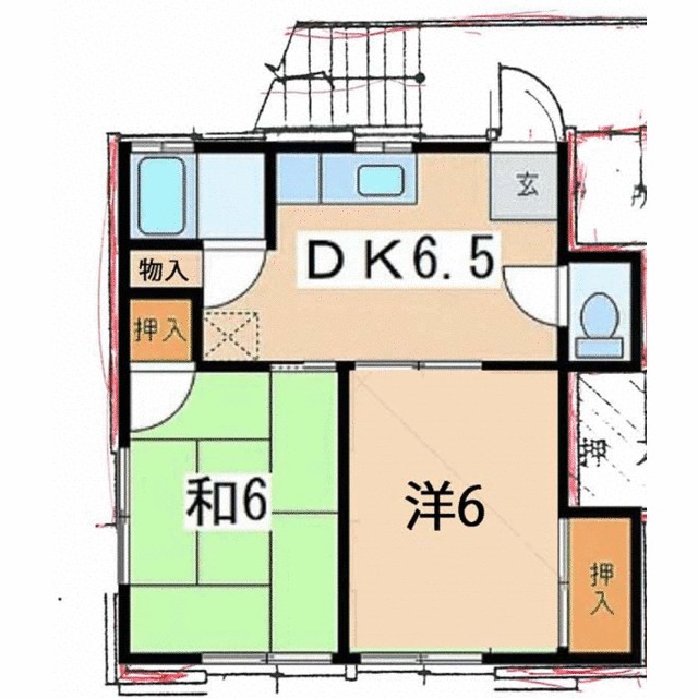 おがわハイツ 2A号室 間取り