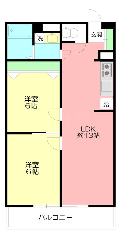 大船コーポピアネーズ 108号室 間取り