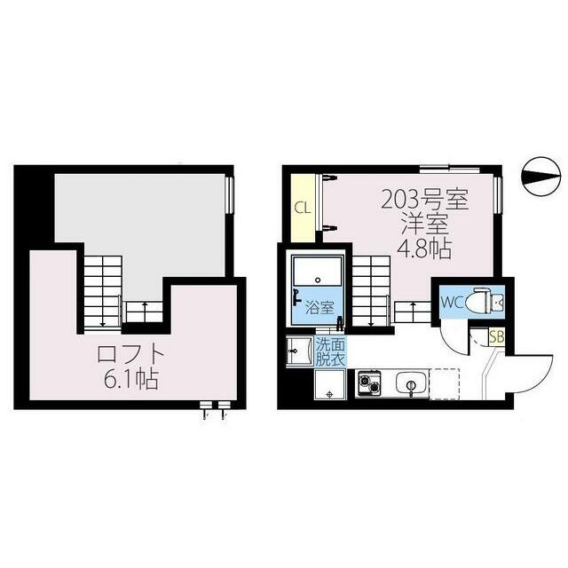 ＲＩＺＥＳＴ　平塚 203号室 間取り