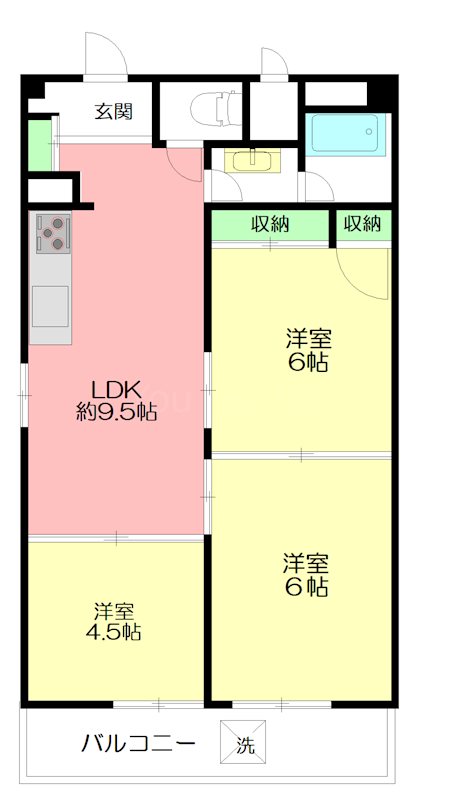 大船コーポピアネーズ 601号室 間取り