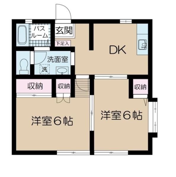 サニーヒル港南Ｂ棟 104号室 間取り