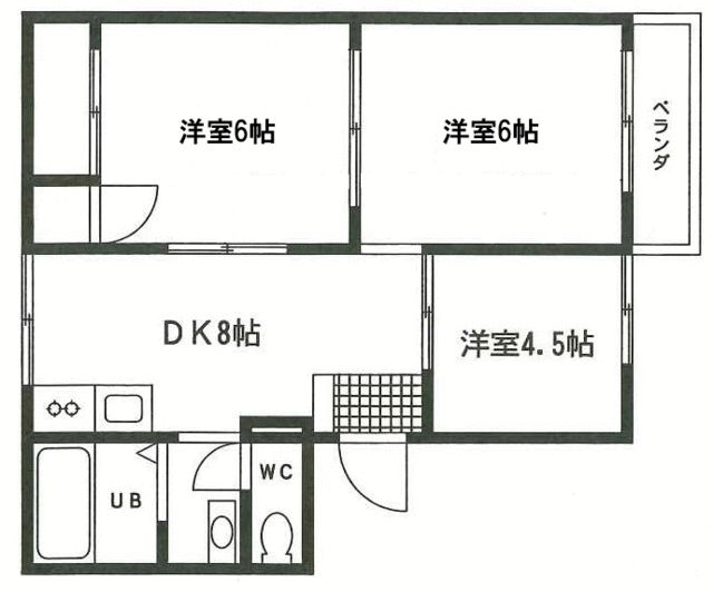 シャンポール 205号室 間取り