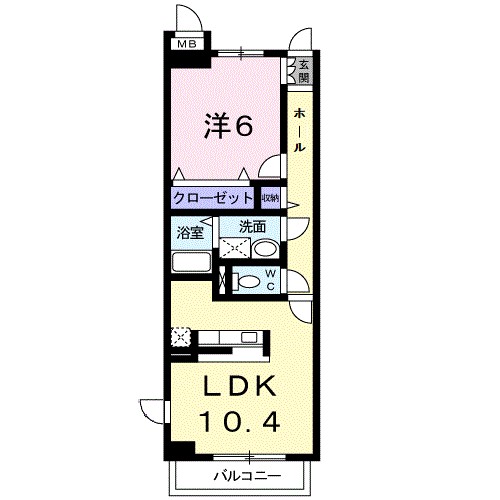 アル フィオーレ 105号室 間取り