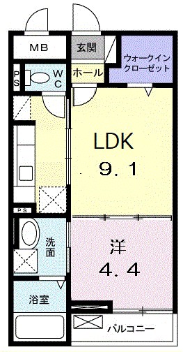 ユトリナ湘南　Ａ 103号室 間取り