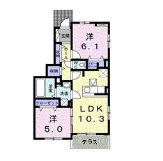 コレットⅡ 101号室 間取り