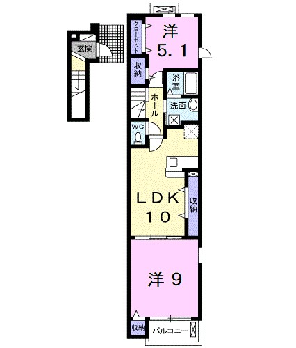 ピース・オブ・マインド 201号室 間取り