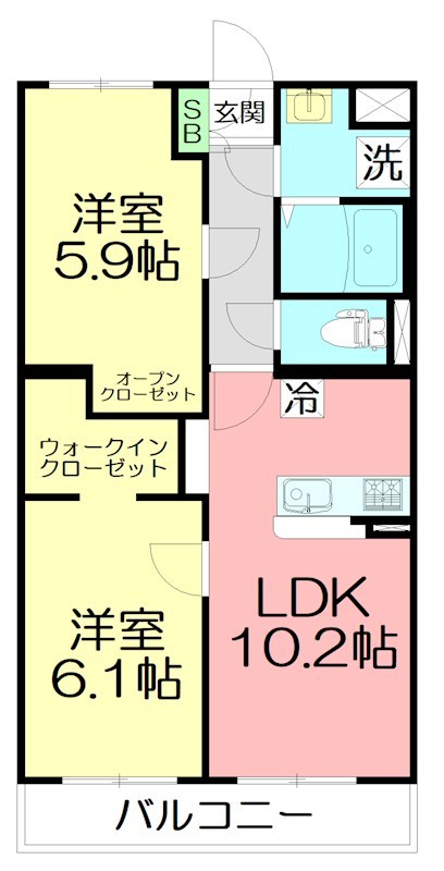 Gaspard  201号室 間取り