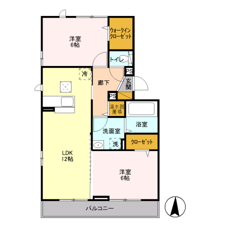 ソレアードA 102号室 間取り