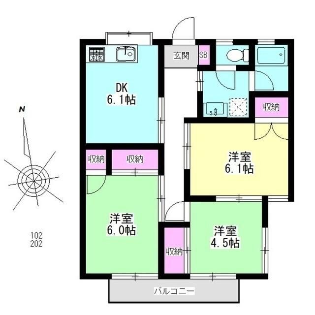 第２ロイヤルコーポ 102号室 間取り