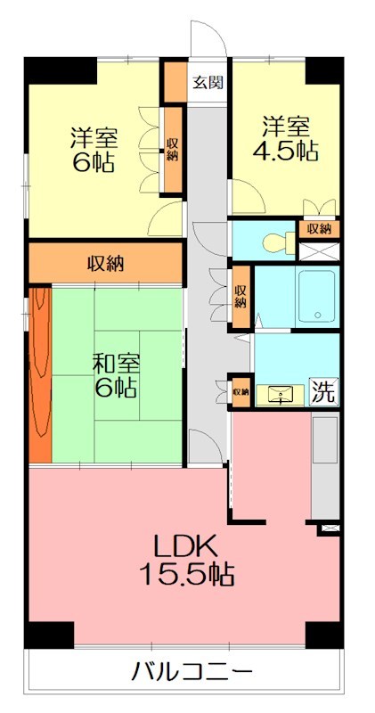 本厚木ロイヤルマンション 601号室 間取り