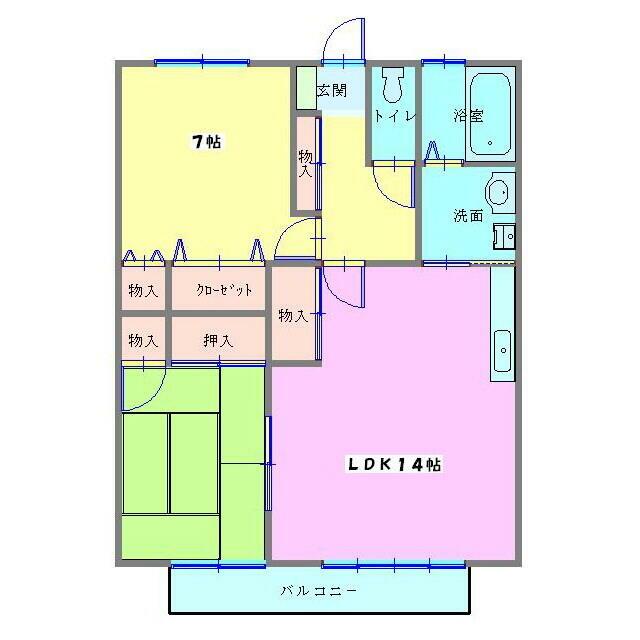 ASUKAガーデン 102号室 間取り