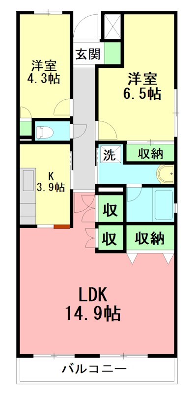 グランフォーレ 103号室 間取り