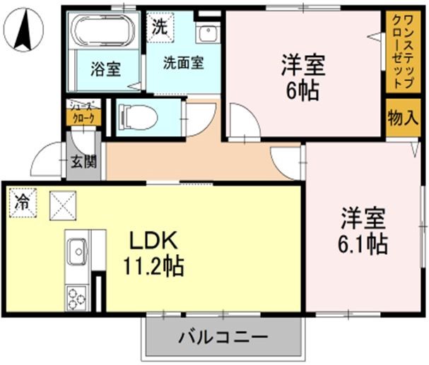 エトワールM B棟 201号室 間取り