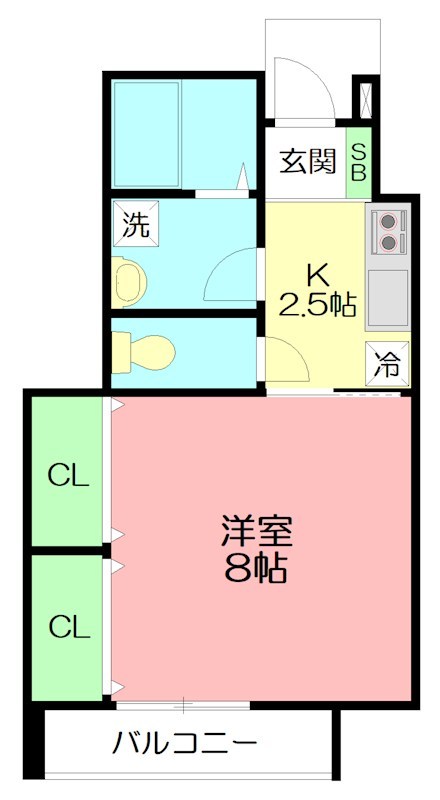 カーサ・フェリーチェ 102号室 間取り