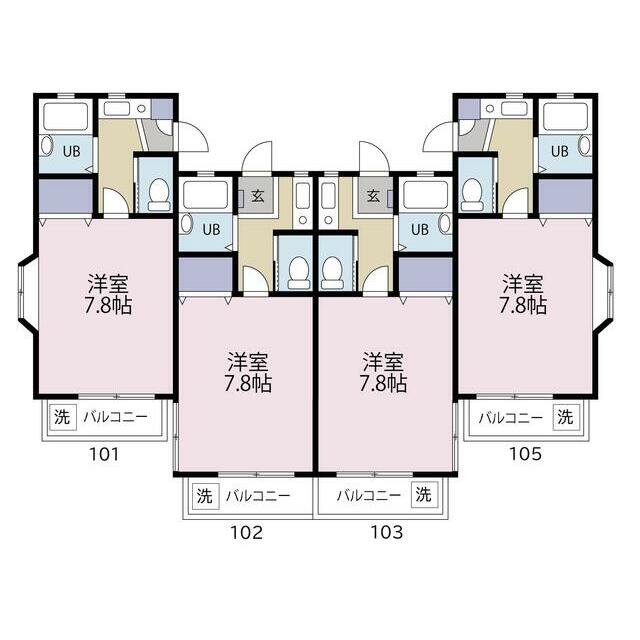 ピュアコートSANADA 105号室 間取り
