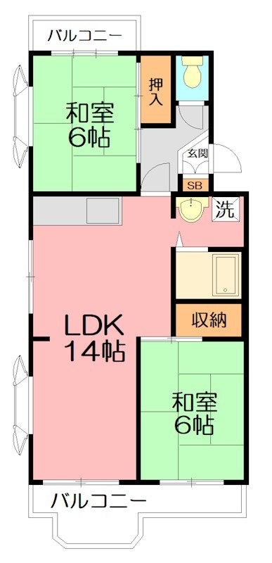キングレジデンス浜竹 305号室 間取り