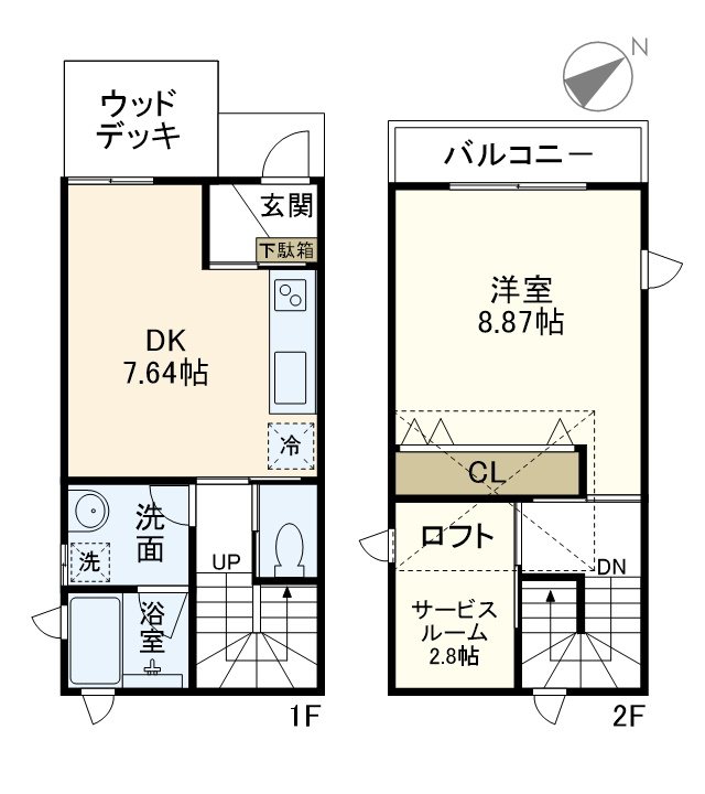 フェリーチェ B号室 間取り