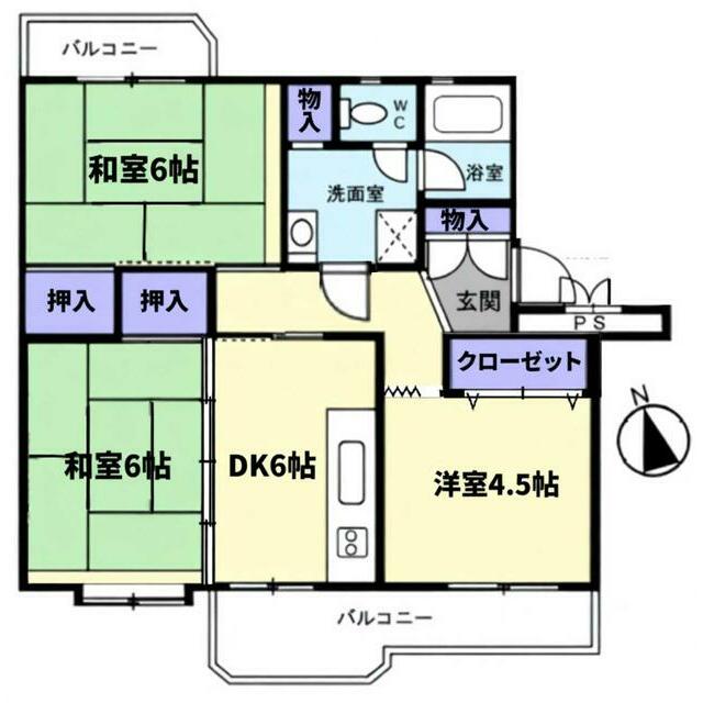 くずは台団地9号棟 402号室 間取り