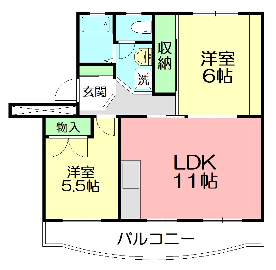 ヒルズ白根 201号室 間取り