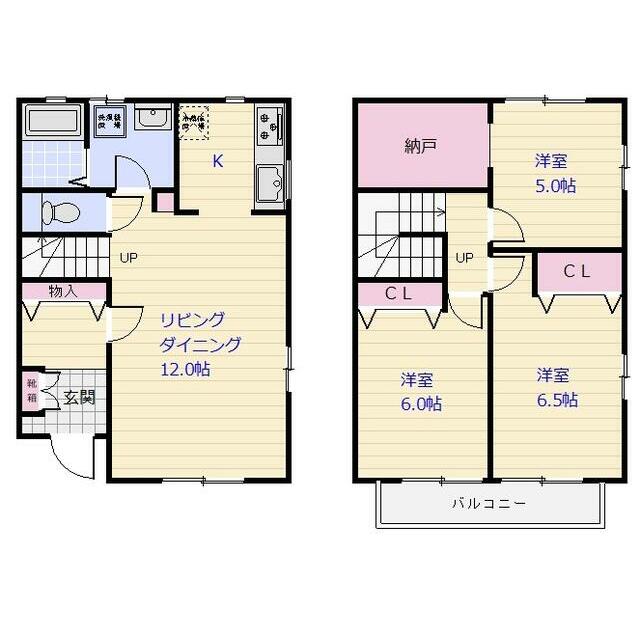 フォレスティーなか E-2号室 間取り