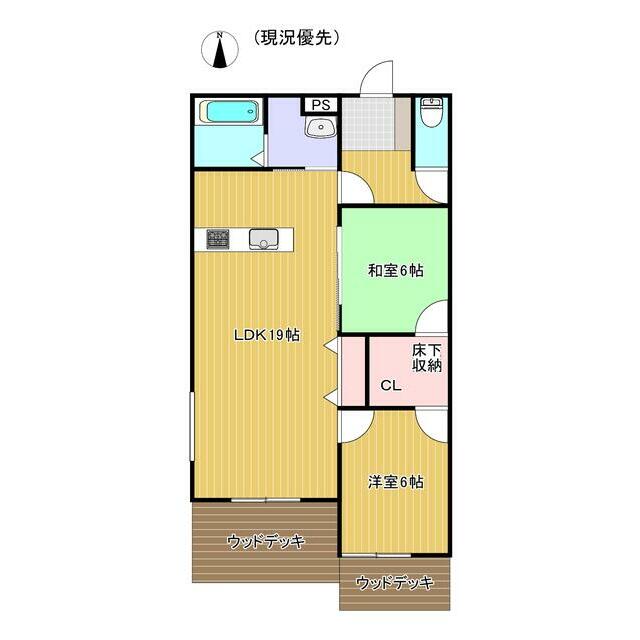 シェ・モア・ドーヴィル 1-B号室 間取り