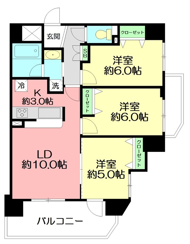 パテラ平塚 701号室 間取り