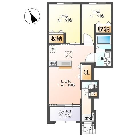 EXCEL・I弐番館(エクセルアイニバンカン) 101号室 間取り