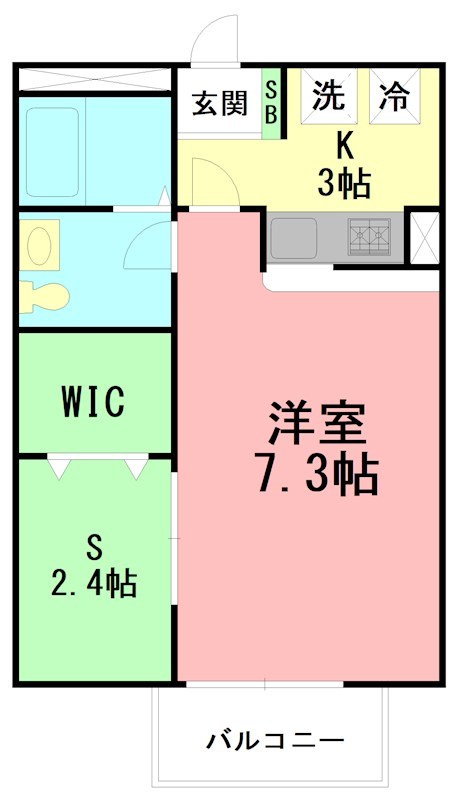 サンタプレイス 303号室 間取り