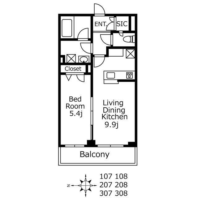 シャーメゾンゆめが丘弐番館 208号室 間取り
