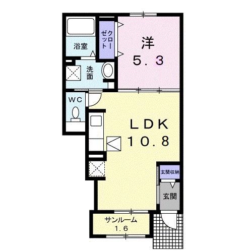 ファータ　フィオーレ 102号室 間取り