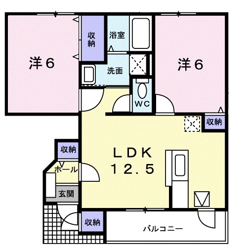 シャルマンＡ 101号室 間取り