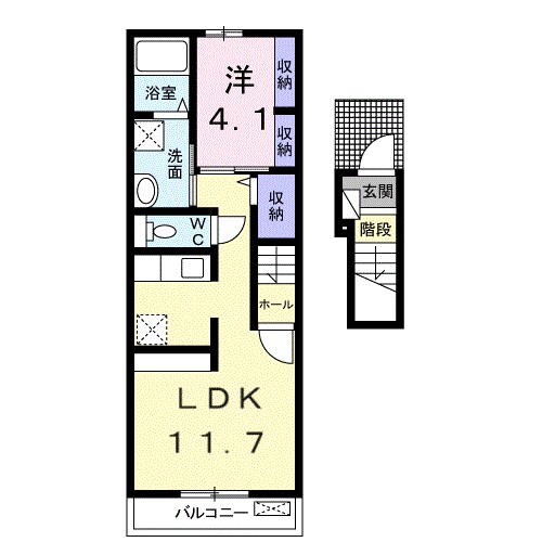 ラルーチェ 202号室 間取り