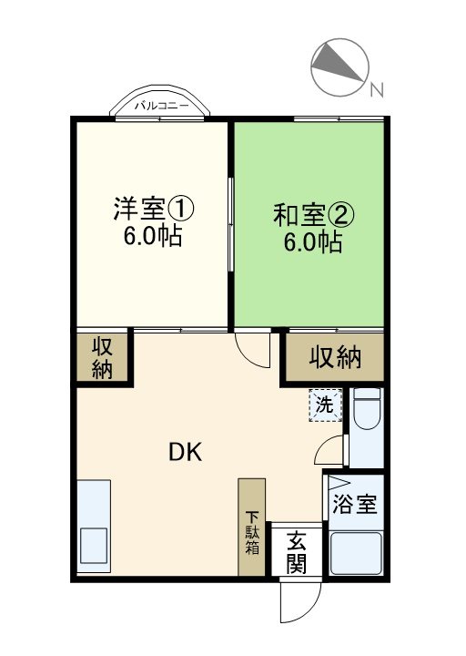 ビューハイツ榊原 B102号室 間取り