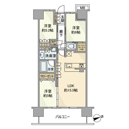 グレーシア湘南藤沢テラス 1214号室 間取り