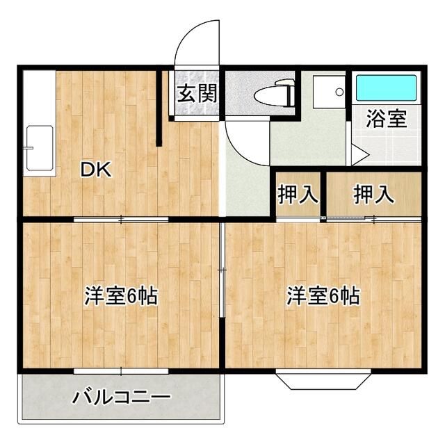 ローズガーデンB 102号室 間取り