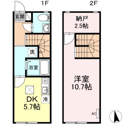 ユニキューブあつあい B号室 間取り