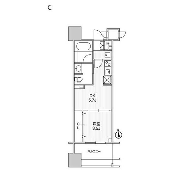 TOPAZ本厚木 1503号室 間取り