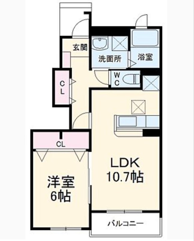 アクティブⅡ 102号室 間取り