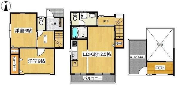 Skyblue Terrace B号室 間取り