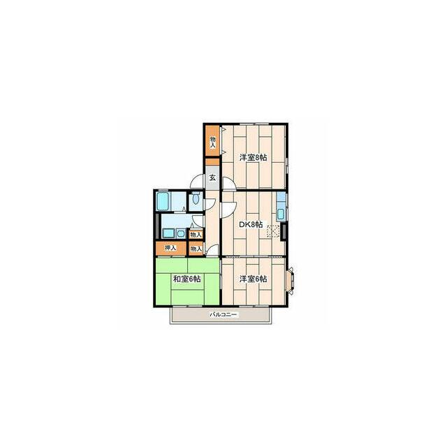 セジュール 201号室 間取り