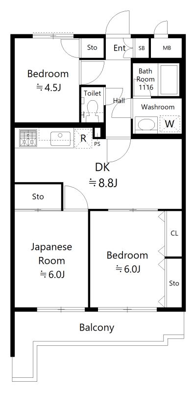 スカイパレス東戸塚 303号室 間取り