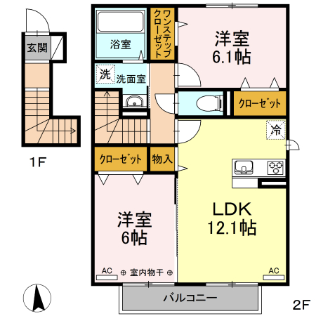 M・ヴィレッジ 201号室 間取り
