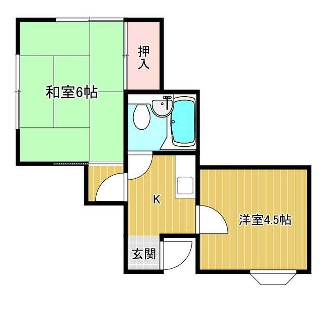 大町コーポ３ 102号室 間取り