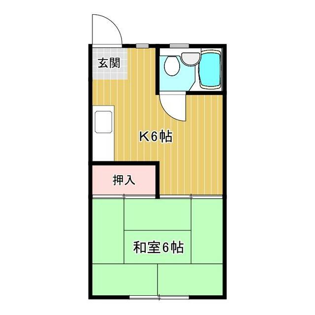 大町コーポ２ 102号室 間取り