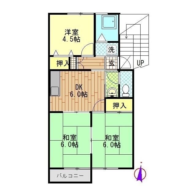 サンハウスケイ 201号室 間取り