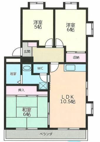 サンライズ湘南 301号室 間取り